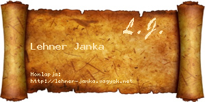 Lehner Janka névjegykártya